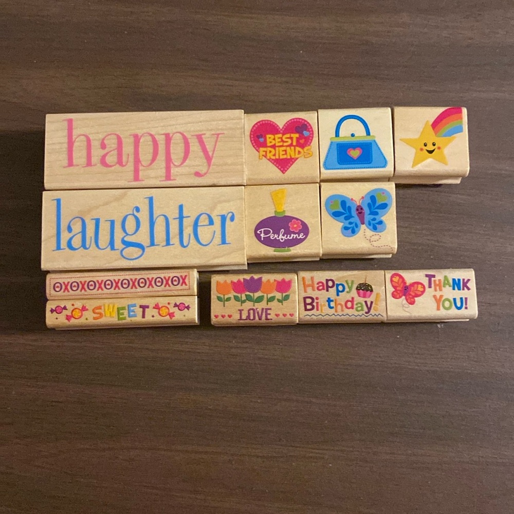 12 count of Assorted Rubber Stamps